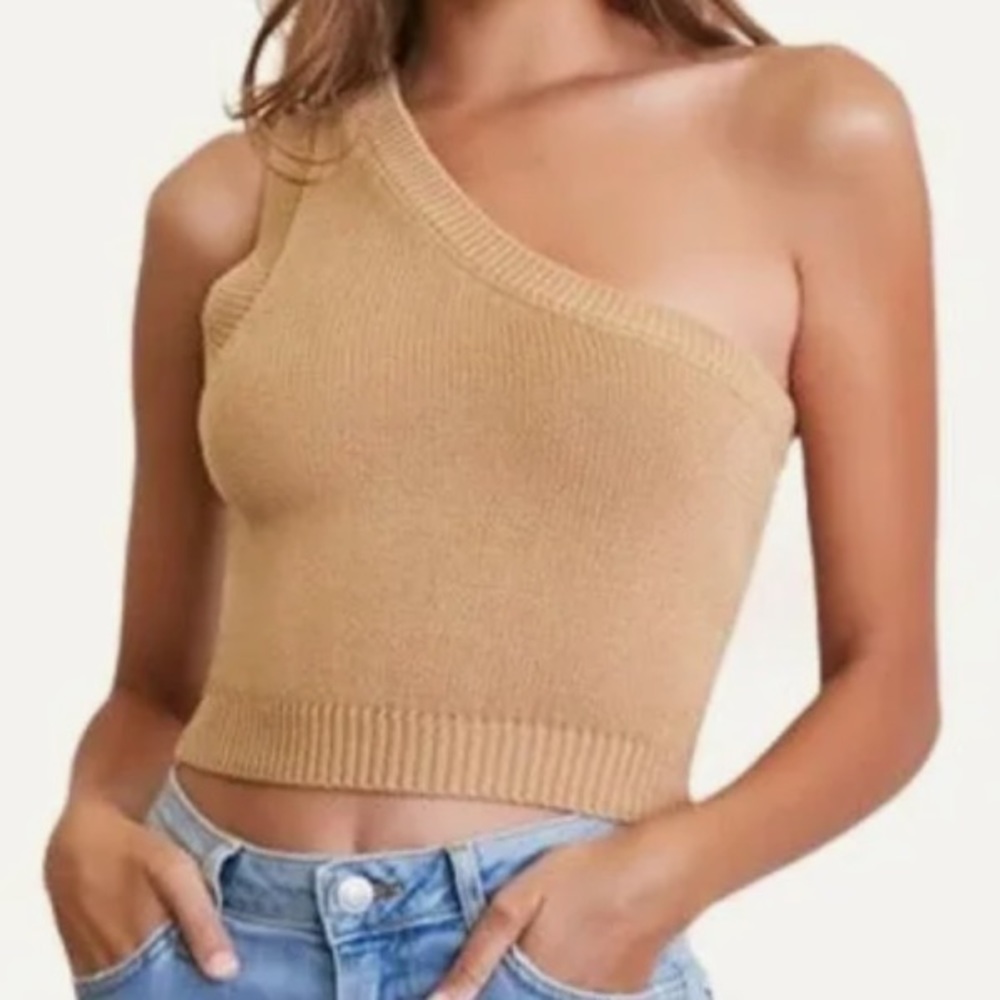 Forever 21 One-Shoulder Sweater Knit Crop Top